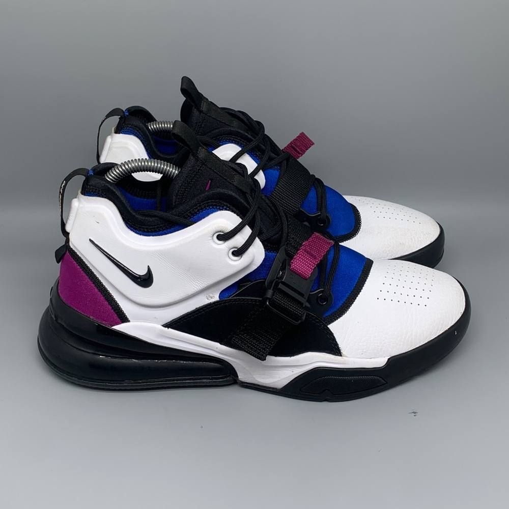 Nike Air Force 270 White Black Purple‎ Basketball Shoes AH6772-101 Men’s Sz 11